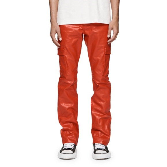 PURPLE JEANS RED WAX FLARE JEANS SIZE 33 - Picture 1 of 7